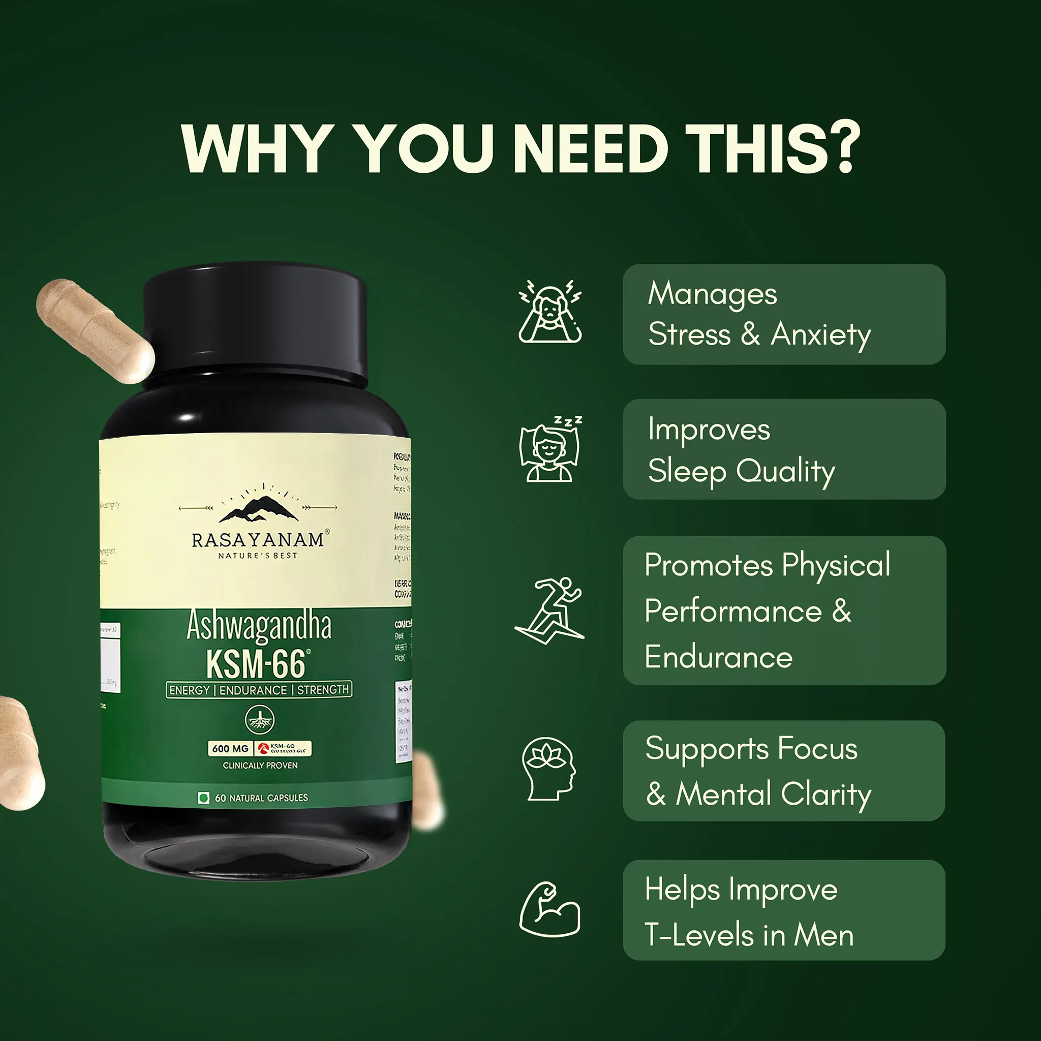 Multivitamin for Men and Ashwagandha KSM-66 Combo for 360° Wellness & Stress Support - Image 5