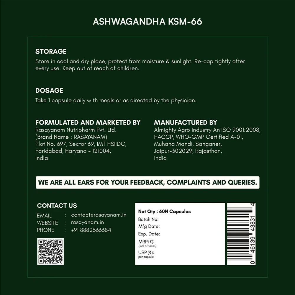 Ashwagandha KSM-66 - 60 Capsules - Image 10